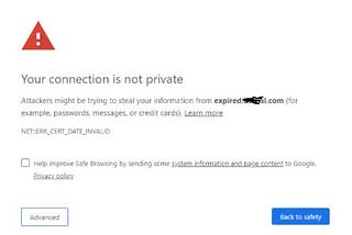What is your connection is not private error for websites?