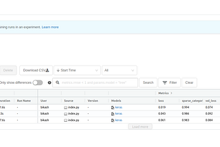 Exploring MLFLOW UI