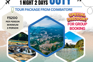 9486753300–1 Night 2 Days Ooty Tour Package From Coimbatore