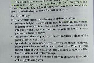 Merits of Dowry System- Stop making educational textbooks implement evil practices back!