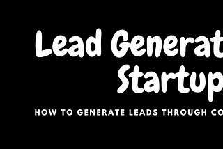 lead generation for startups