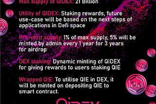 A new decentralized exchange built on the QI blockchain is called Qidex.