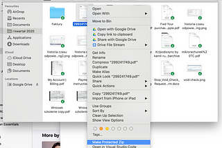 How to make Protected Zip as MacOS Service in Finder