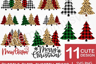 Buffalo Plaid Cheetah Tree Svg,Christmas Tree Svg,Merry Christmas Svg,Xmas Tree Svg,Instant Download,Digital Svg,Cricut,Silhouette