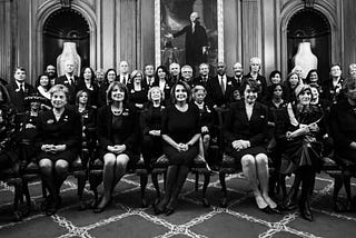 At the State of the Union, women in black disappeared into a sea of dark suits