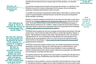 Green Ink on the Curriculum Review