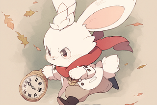 The Clock Rabbit Runs — Made with MidJourney