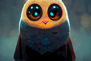 a digital rendering of a cute owl