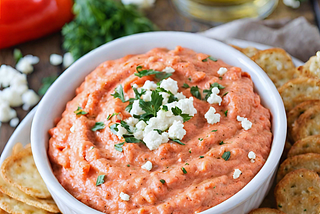 Roasted Red Pepper Feta Dip — Day 22 of 30 Snack Recipes