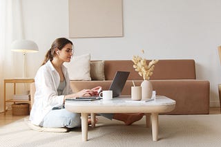 woman working on laptop