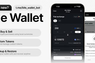 iMe Wallet Update: Fiat, Custom Tokens, and Backups