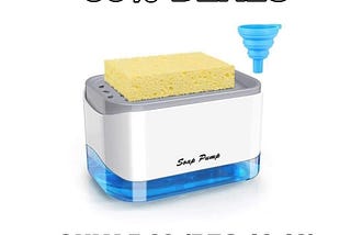 Dish Soap Dispenser for Kitchen Sink with Sponge Holder