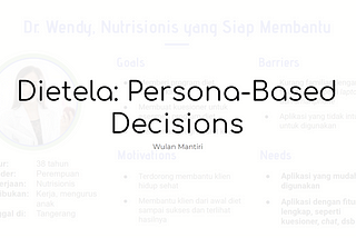 Dietela: Persona-Based Decisions