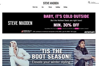 Steve Madden clone using pure HTML, CSS & Advanced JS