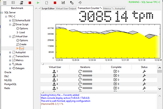 Running TPCC5000 HammerDB test on Business Critical instance