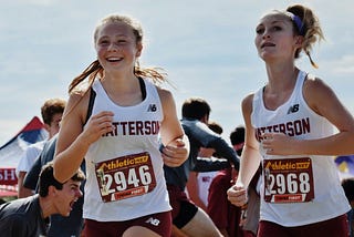 Two happy runners
