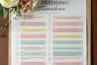 DIY wedding planning timeline infographic with month-by-month checklist for budget-conscious couples