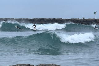 Seal Beach, CA surfers. Photo copyrighted by the author.