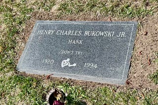 Bukowski’s Marker/ Grave. Photo by Mark Tulin