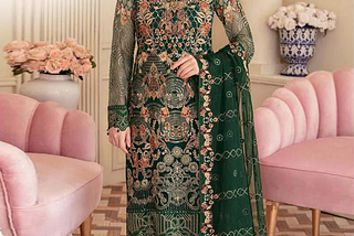 Green Heavy Fox Georgette Pant Salwar Suit
