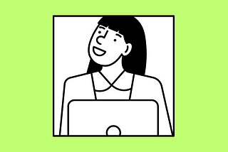 illustration of lady using a laptop
