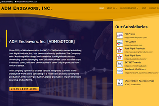 ADM Endeavors, Inc. Announces New Website: www.admendeavors.com