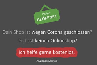 In wenigen Minuten vom geschlossenen Shop zum Onlineshop in Zeiten von Covid-19