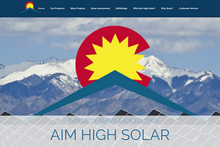 Aim High Solar LLC website