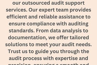 outsourced audit support