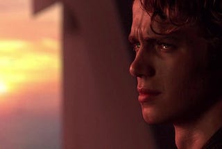 Image of Anakin Skywalker crying. Return of the Jedi.