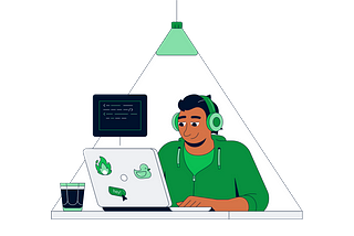 Developer working on code