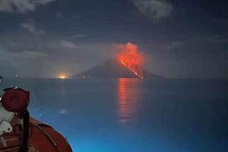 Stromboli Eruption: A Fiery Spectacle from the Sea