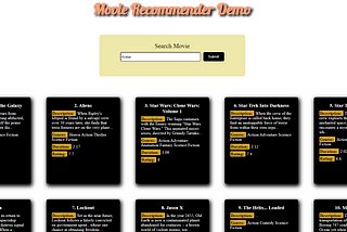 Fullstack and Machine Learning: Movie Recommender App V1