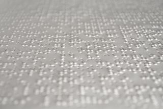 Close up of braille