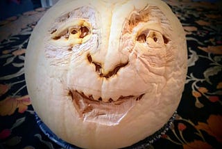 Pumpkin Head Jack o’Lantern shrinking with age