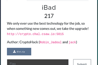 CSAW 2021 Finals CTF Crypto Challenge : iBad Write-up