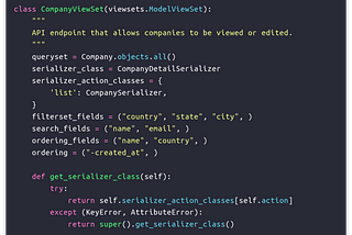 Decide serializer class dynamically based on viewset actions in Django Rest Framework (DRF)