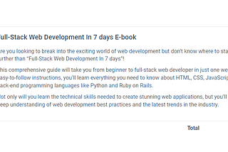 Full-Stack Web Development In 7 days Ebook