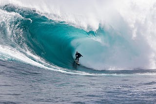 Surfing — huge wave