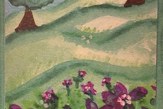 Watercolor meadow scene — art and photo by author