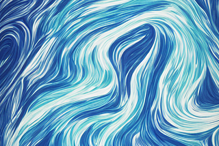 abstract white and blue lines expressing flow state
