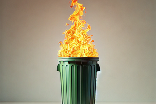 trash can on fire