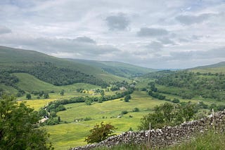 Looking down into a valley in the Yorkshire Dales