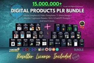 15+ Million Resell Digital Products Bundle Ideal for Passive Income, Featuring Private Label Rights…