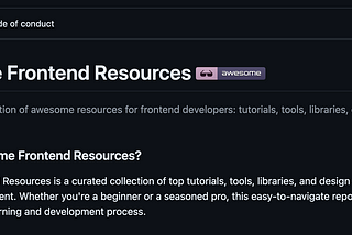 I’m building a collection of Awesome Frontend Resources