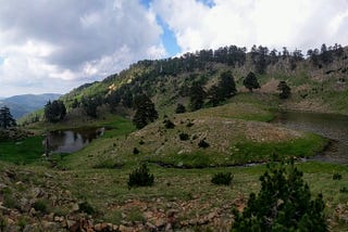 Alpine lakes on mount Mavrovouni, Greece.