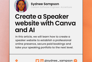 Create a Speaker Website with Canva & AI