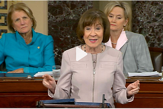 Here she is, posed in front of two other white women, chastising women for our ignorance about Beery-McRaperson, Bret Kavanaugh