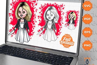 Tiffany SVG, Bride of Chucky, Tiffany Digital File Download, Chucky Horror movie killers, Halloween svg, Horror svg, Cut File, Clipart