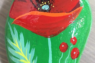 Painting poppies, Canal Art style